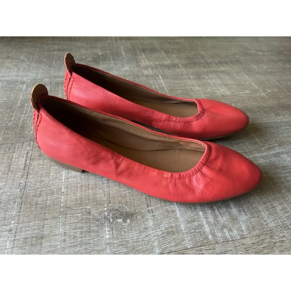 Lucky Brand Caliz Ballet Flats Women’s 9.5 M EU 41 Coral Pink Leather NWOB